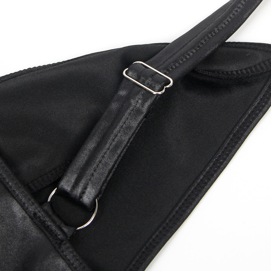 Black Sexy Egypt Bondage Faux Leather Lingerie