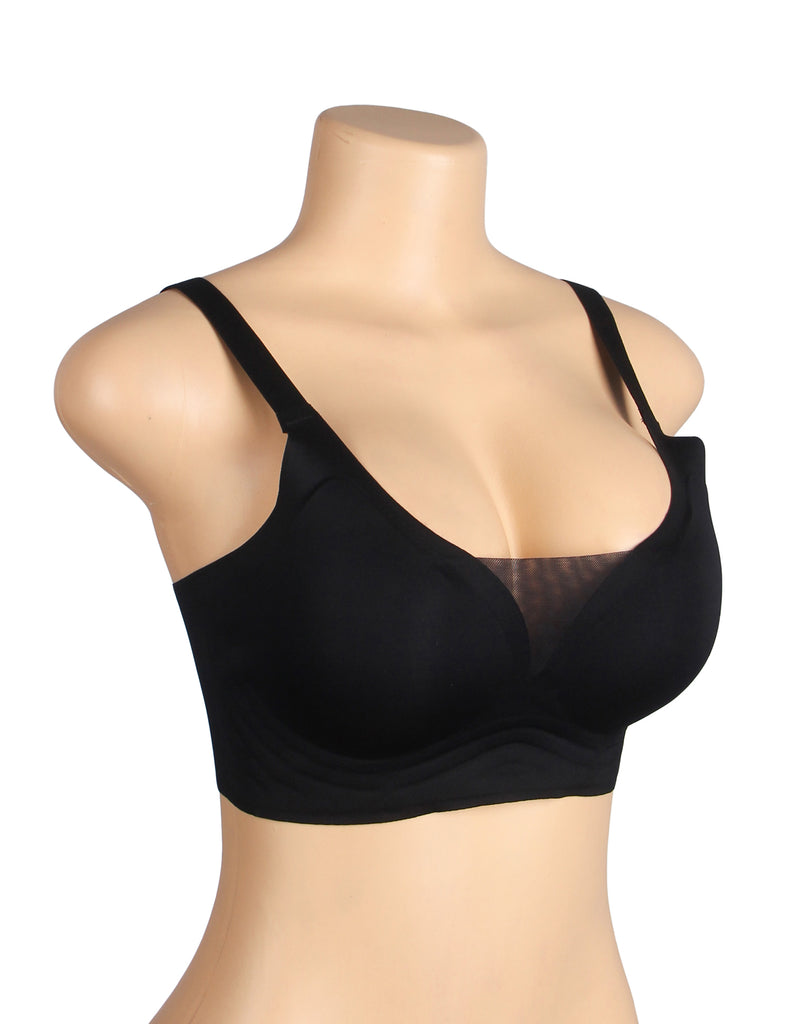 Sexy Egypt Crossover Mesh Jelly Stripe Soft Support Seamless Bra
