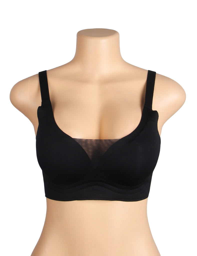 Sexy Egypt Crossover Mesh Jelly Stripe Soft Support Seamless Bra