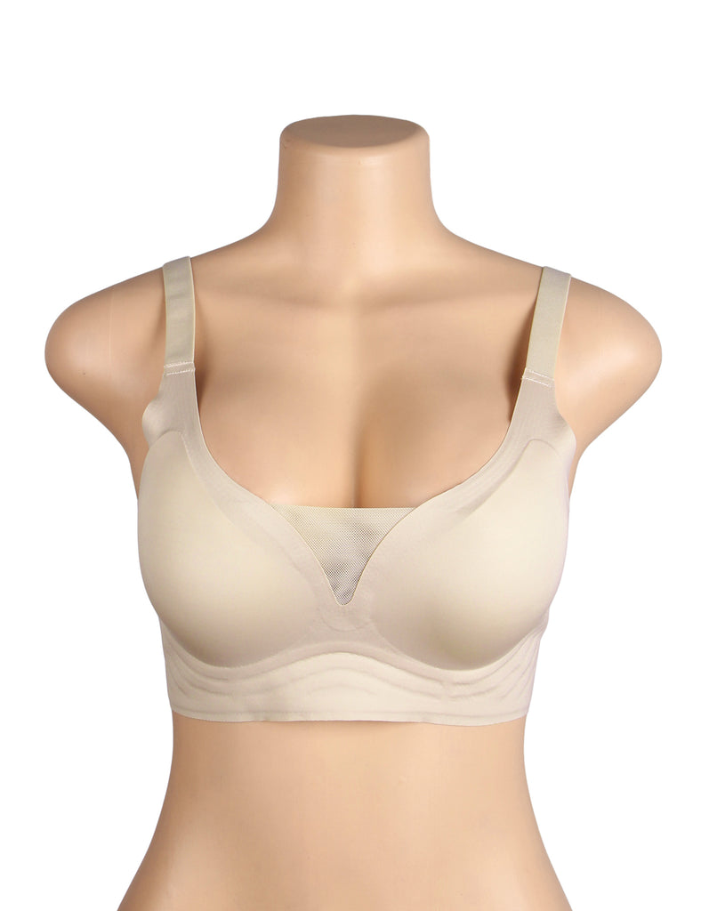 Sexy Egypt Crossover Mesh Jelly Stripe Soft Support Seamless Bra