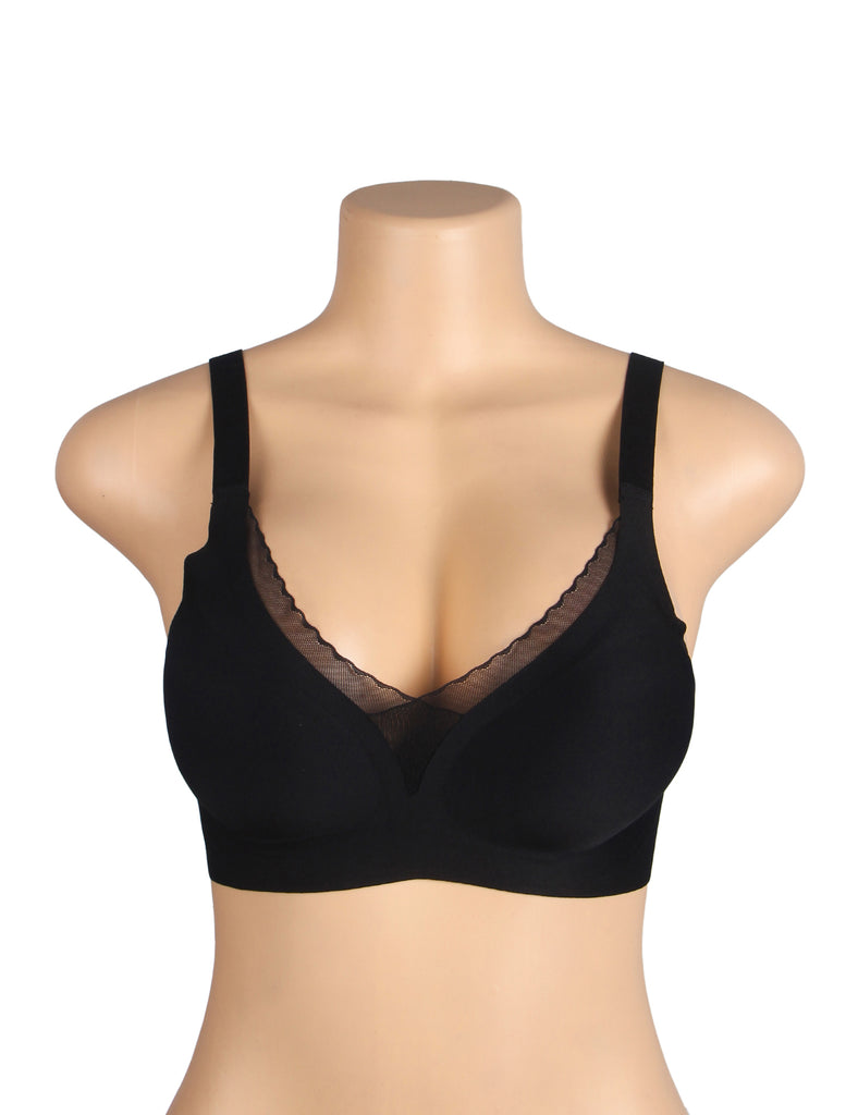Sexy Crossover Mesh Jelly Stripe Soft Support Seamless Bra Egypt