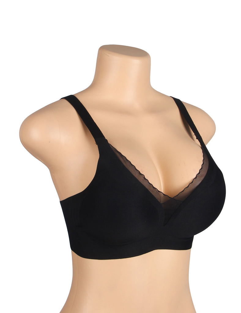 Sexy Crossover Mesh Jelly Stripe Soft Support Seamless Bra Egypt