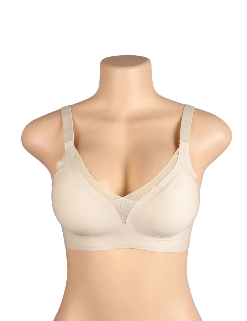 Sexy Crossover Mesh Jelly Stripe Soft Support Seamless Bra Egypt