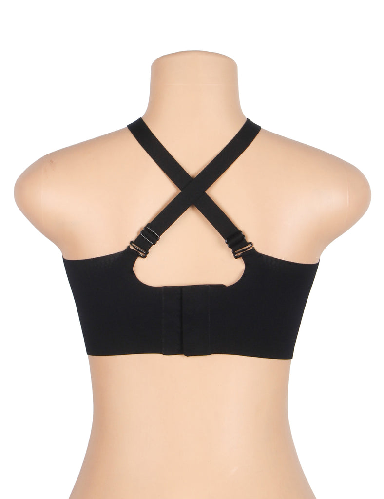 Sexy Egypt Crossover Mesh Jelly Stripe Soft Support Seamless Bra
