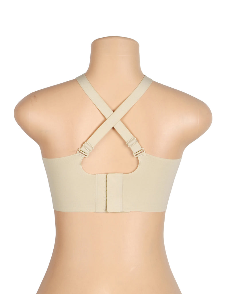 Sexy Egypt Crossover Mesh Jelly Stripe Soft Support Seamless Bra