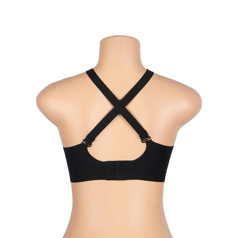 Sexy Crossover Mesh Jelly Stripe Soft Support Seamless Bra Egypt