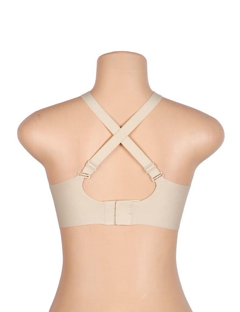 Sexy Crossover Mesh Jelly Stripe Soft Support Seamless Bra Egypt