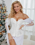 12 Pieces Plastic Bones Red Sexy Embroidered Zippered Palace Style Corset