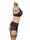 Black Mesh Underwire Garter Lingerie Egypt Set