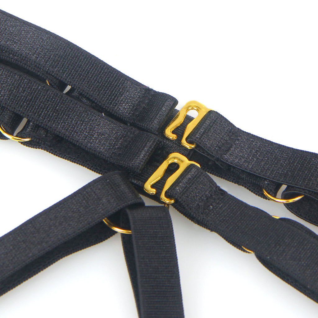 Black Mesh Underwire Garter Lingerie Egypt Set