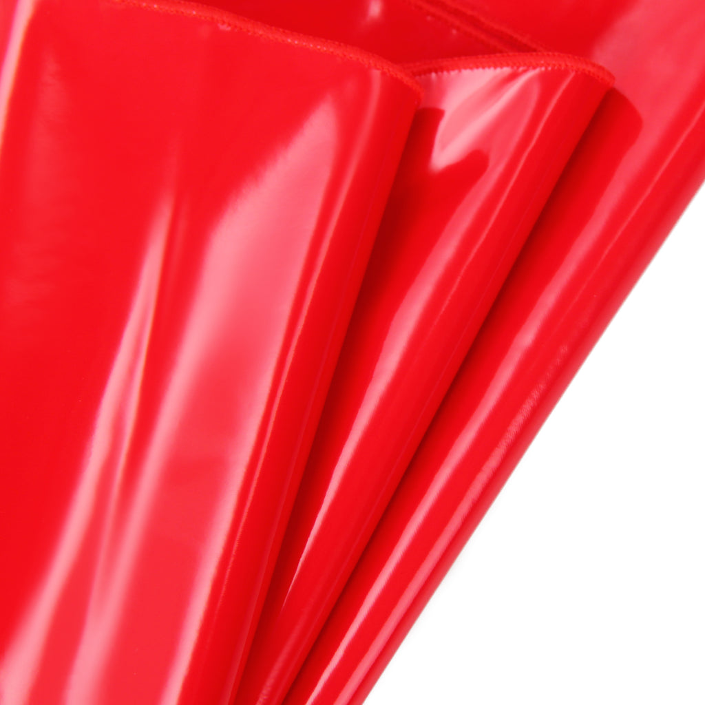 Red Sexy Deep V-Neck Wet Look Faux Leather Suspender Nightdress Egypt