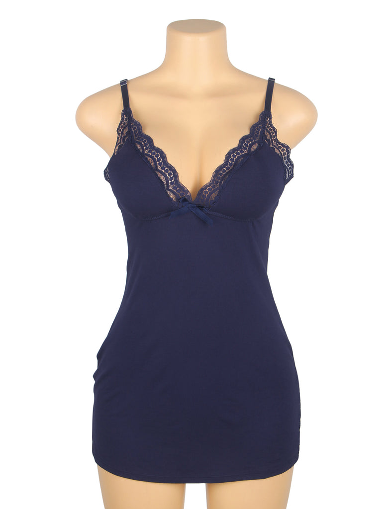 Sexy Egypt Modal Lace Bow Suspender Nightdress Lingerie