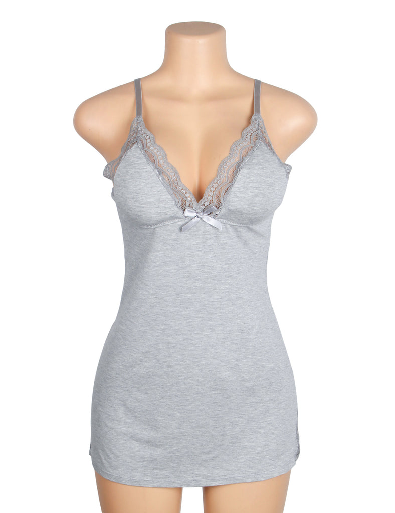 Sexy Egypt Modal Lace Bow Suspender Nightdress Lingerie