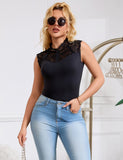 Sexy Swim Cloth Lace Sleeveless Open Crotch Bodysuit