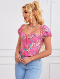 8 Pieces Plastic Bones Sexy Puff Sleeves Printed Palace Style Corset Egypt
