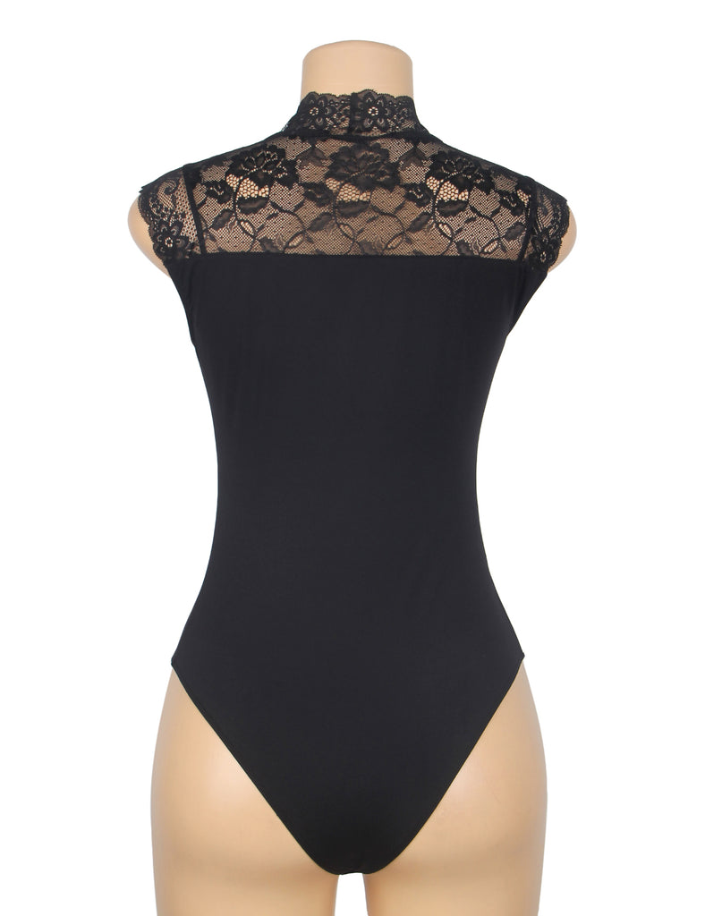 Sexy Swim Cloth Lace Sleeveless Open Crotch Bodysuit