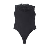 Sexy Swim Cloth Lace Sleeveless Open Crotch Bodysuit