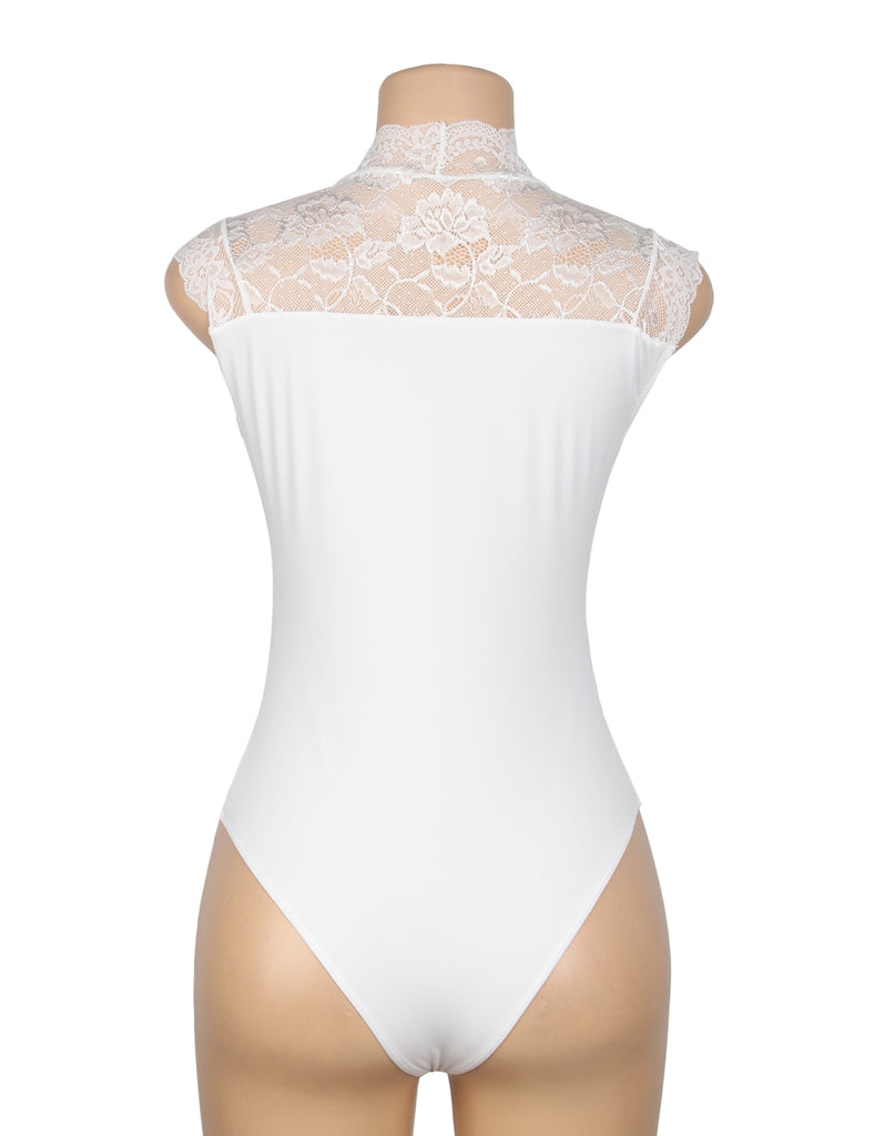 Sexy Swim Cloth Lace Sleeveless Open Crotch Bodysuit