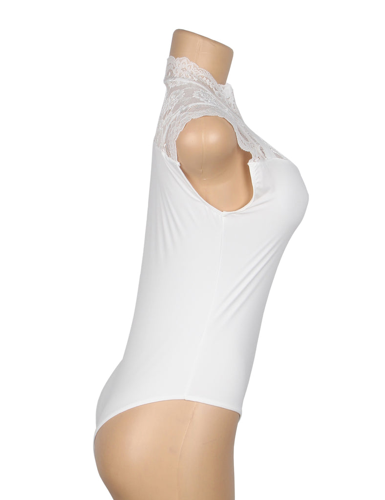 Sexy Swim Cloth Lace Sleeveless Open Crotch Bodysuit