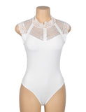Sexy Swim Cloth Lace Sleeveless Open Crotch Bodysuit