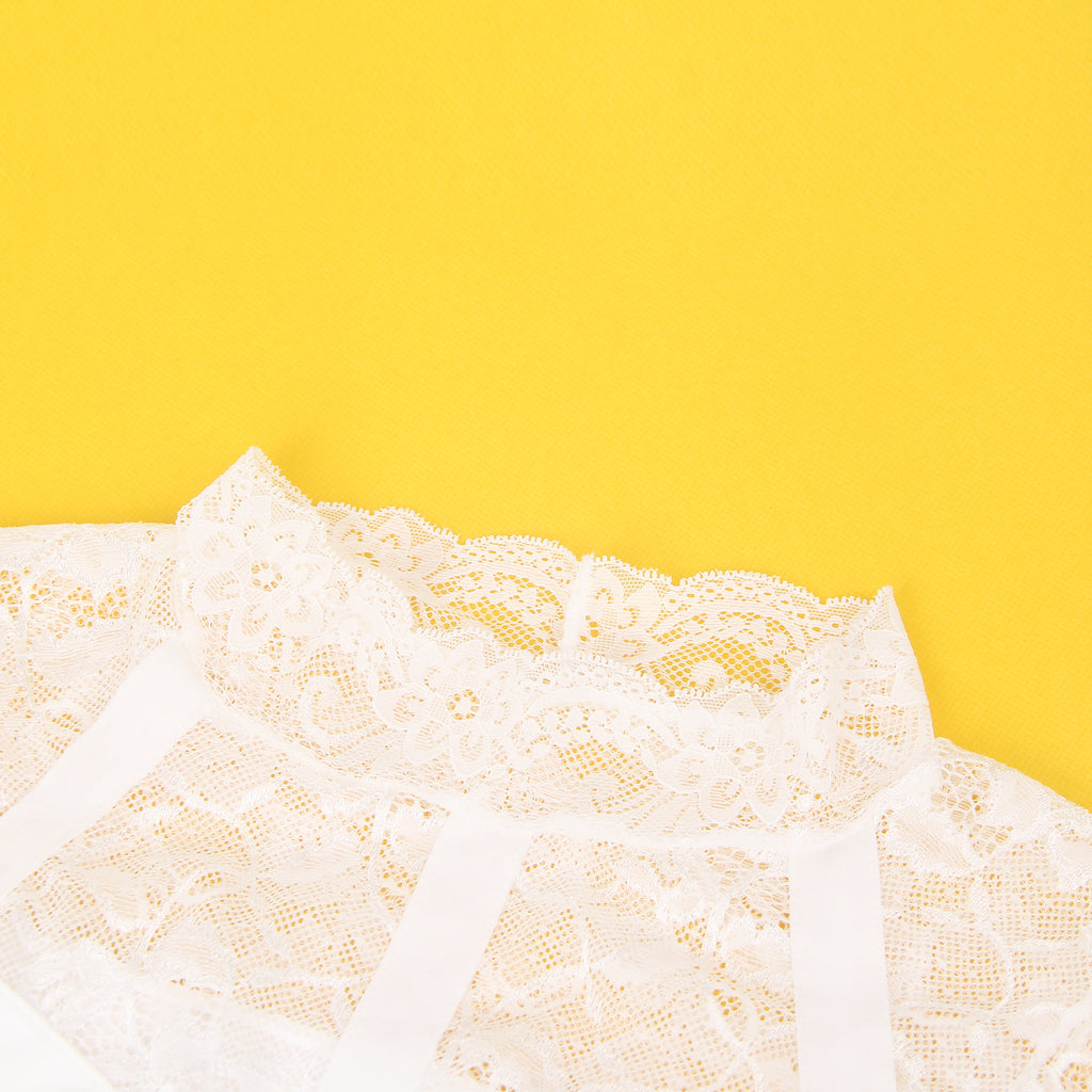 Sexy Swim Cloth Lace Sleeveless Open Crotch Bodysuit