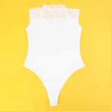Sexy Swim Cloth Lace Sleeveless Open Crotch Bodysuit