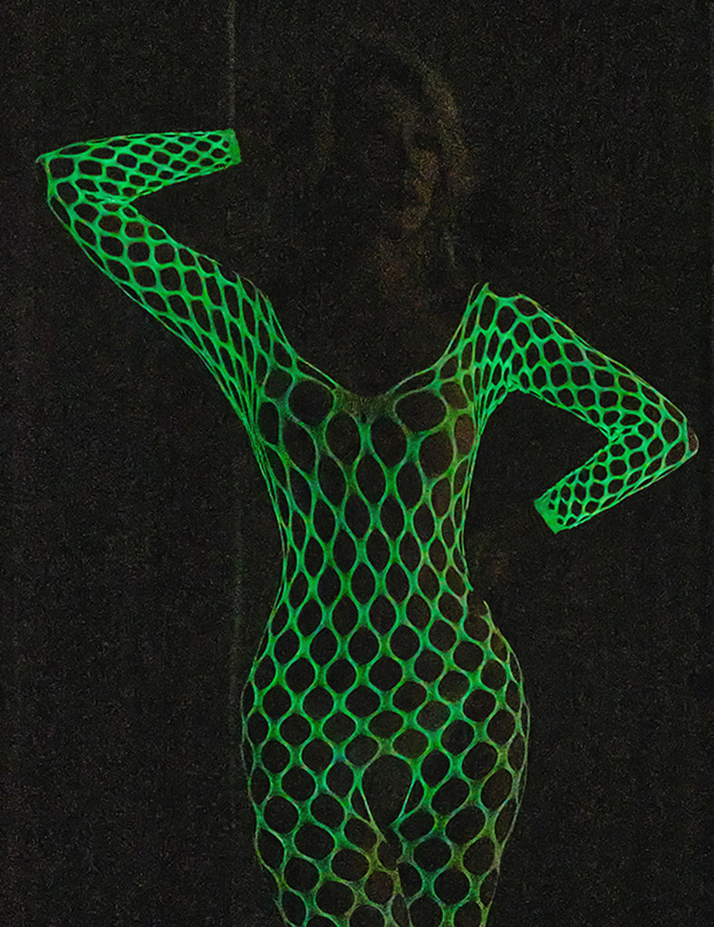 White Sexy Big Mesh Fishnet Long Sleeves Open Crotch Bodystocking Egypt