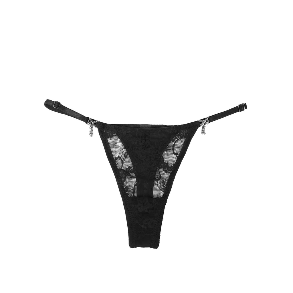 Sexy Lace Ribbon Bow Buckles Waist Adjustable Women Thong