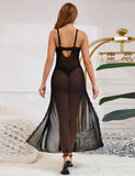 Sexy Mesh Lace Long Split Nightgown Egypt