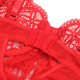 Sexy Egypt Jacquard Lace Mesh Crotchless Bodysuit With Garter