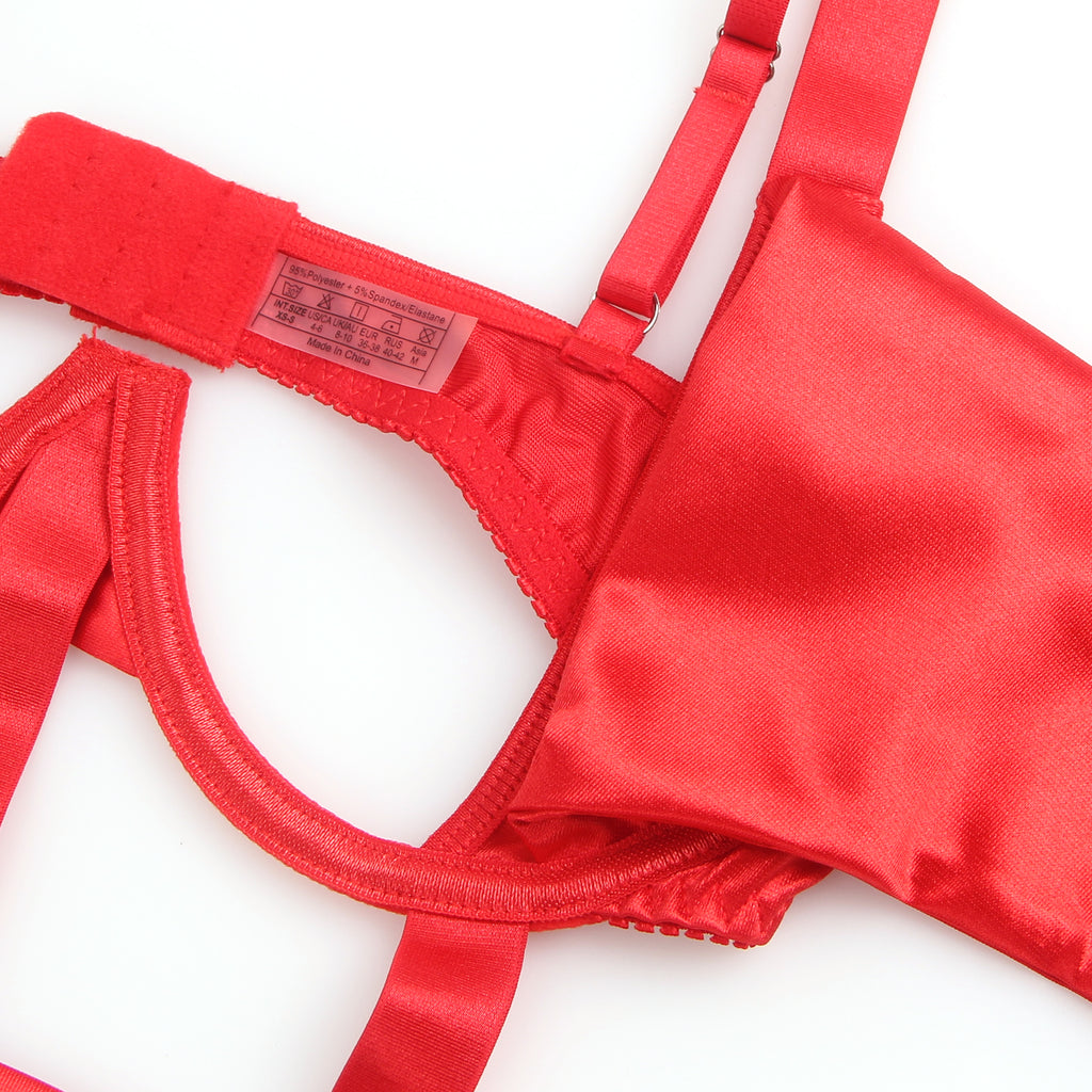 Red Sexy Hollow Out Bow Tie Bodysuit Lingerie Egypt