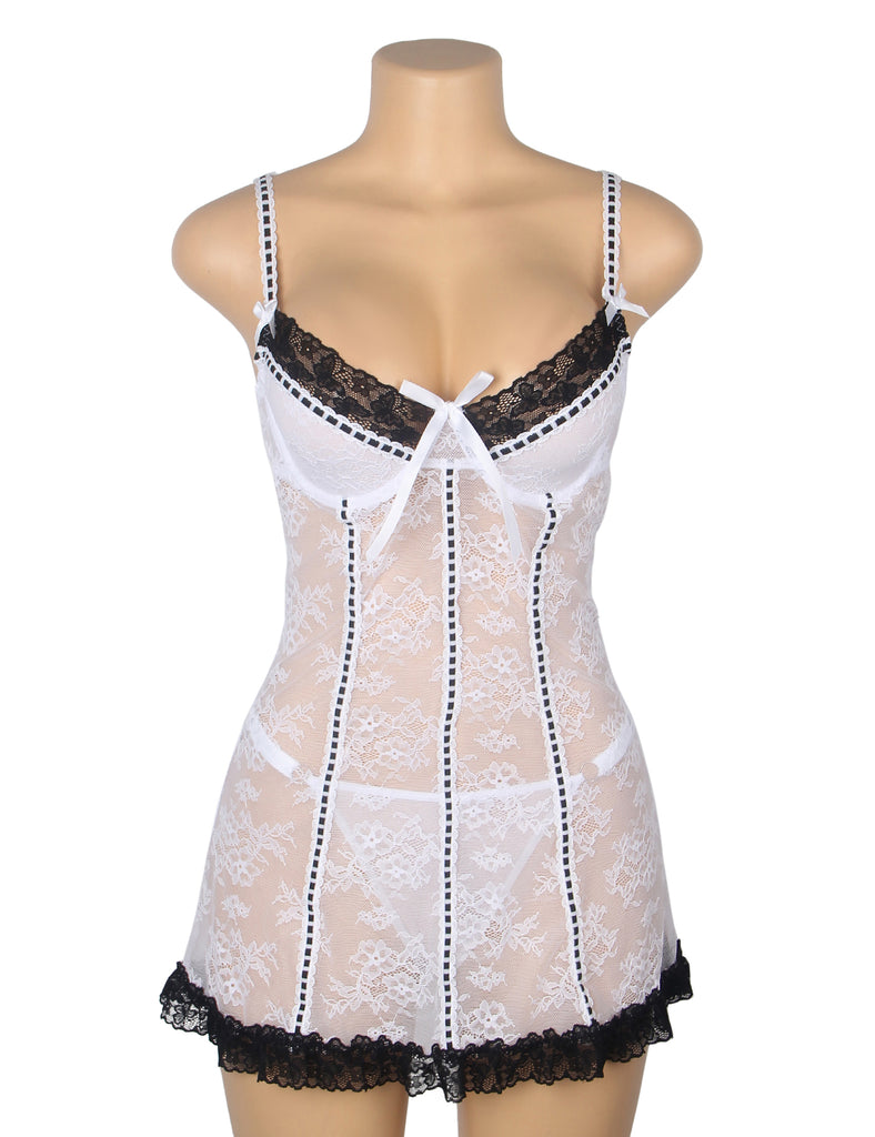 Sexy Lace Ruffled Suspender Nightdress Egypt
