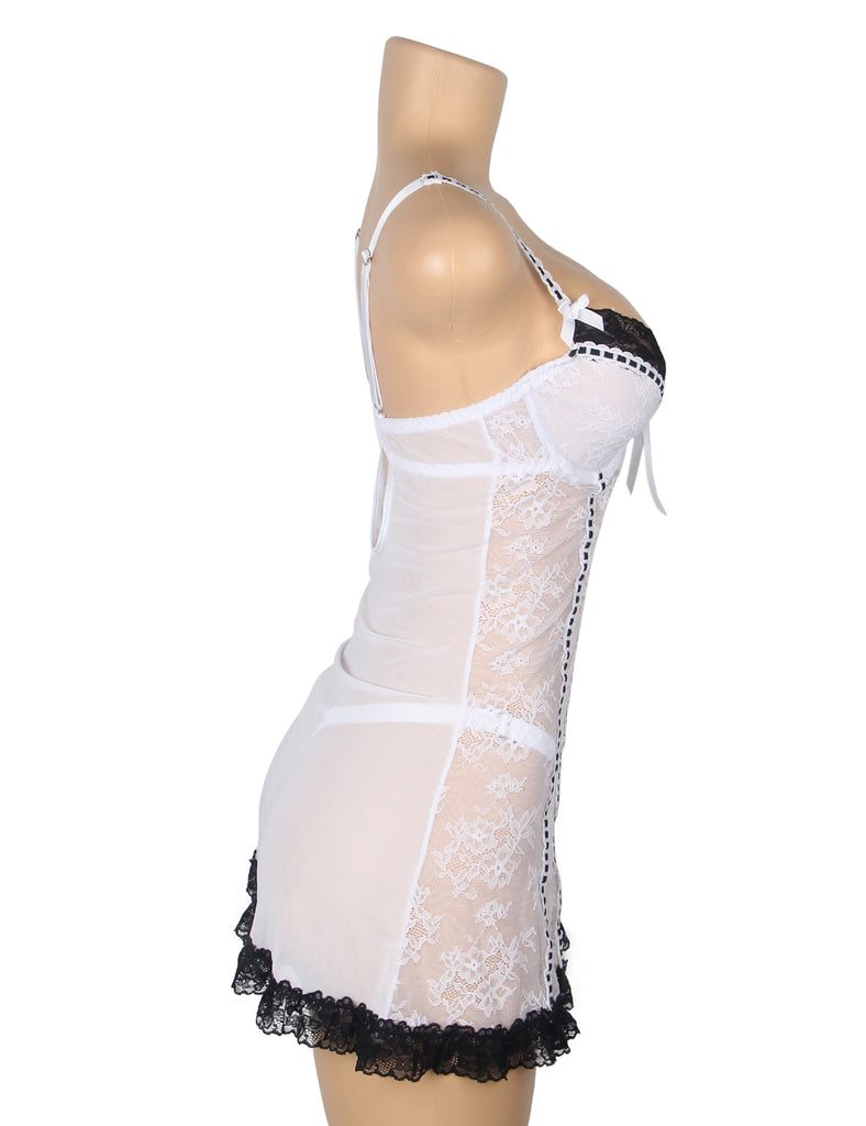 Sexy Lace Ruffled Suspender Nightdress Egypt