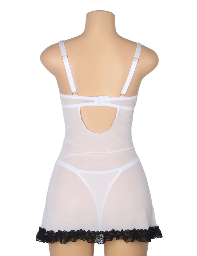 Sexy Lace Ruffled Suspender Nightdress Egypt
