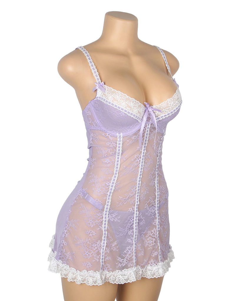 Sexy Lace Ruffled Suspender Nightdress Egypt