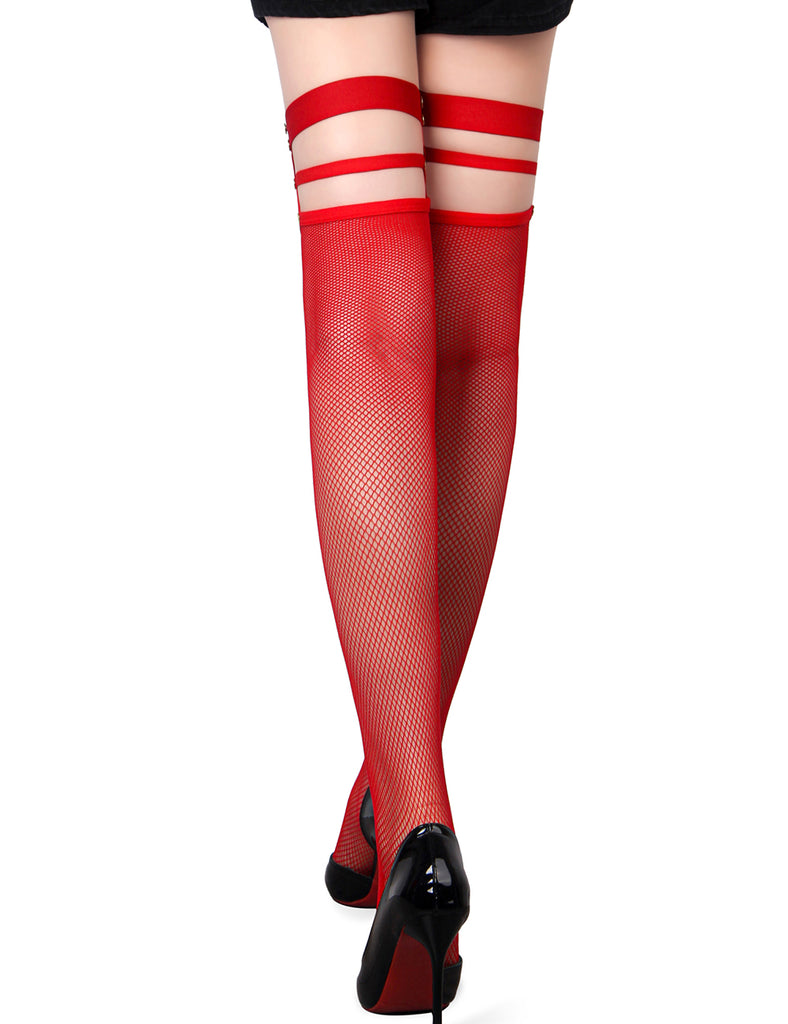 Sexy Small Mesh Elastic Rivet Fishnet Stockings