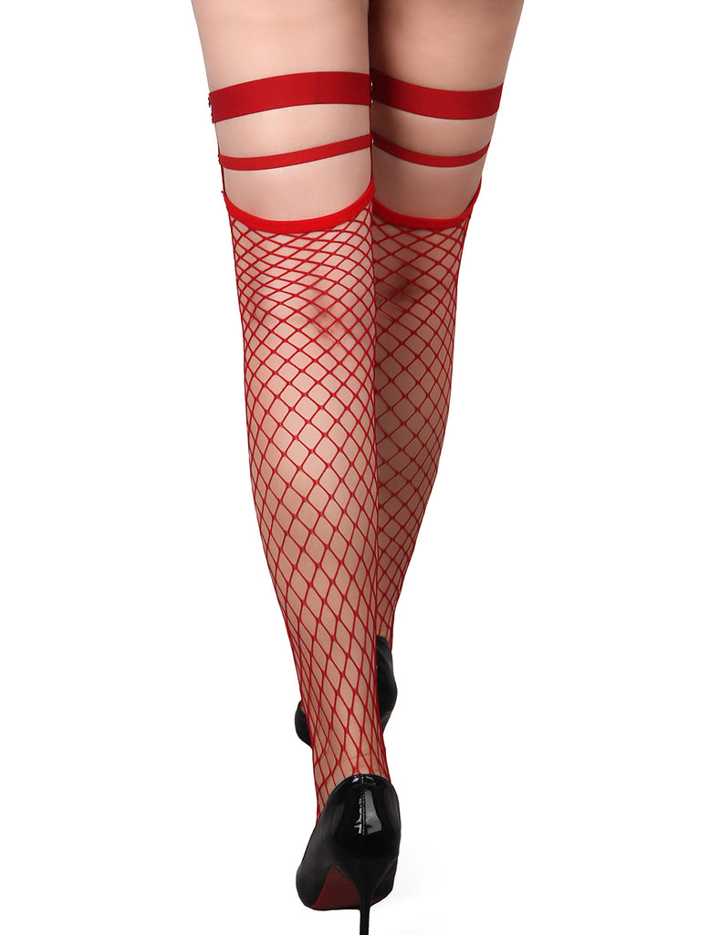 Sexy Small Mesh Elastic Rivet Fishnet Stockings