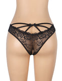 Lace Sexy Cross Straps Women Crotchless Panty