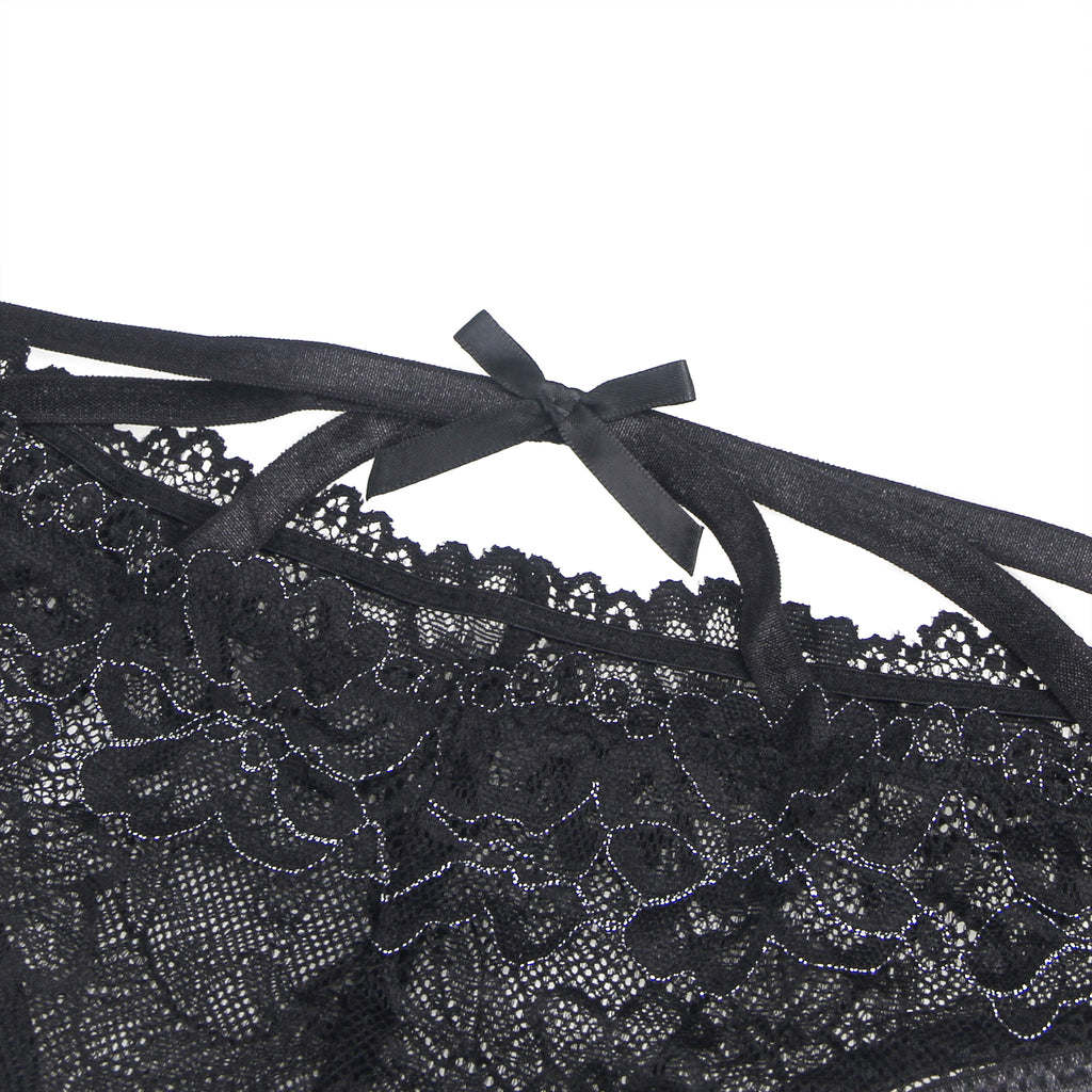 Lace Sexy Cross Straps Women Crotchless Panty