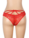 Lace Sexy Cross Straps Women Crotchless Panty
