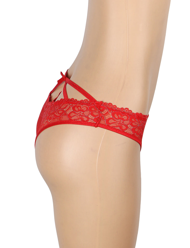 Lace Sexy Cross Straps Women Crotchless Panty