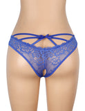 Lace Sexy Cross Straps Women Crotchless Panty