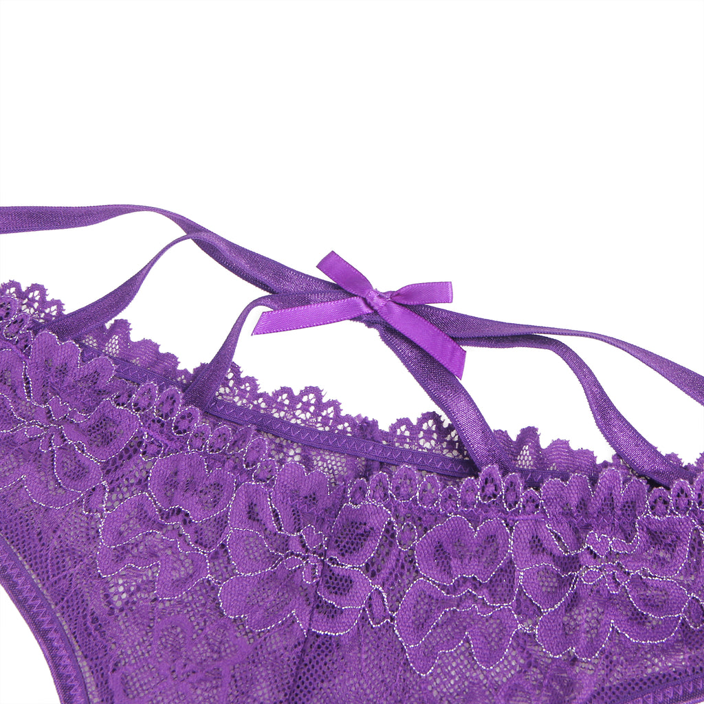 Lace Sexy Cross Straps Women Crotchless Panty