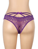 Lace Sexy Cross Straps Women Crotchless Panty