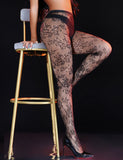 Black Sexy Vine Flower Fishnet Pantyhose