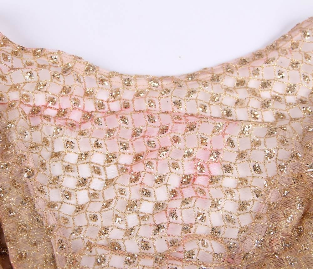 Amazing Gold Lace Red Slit Evening Gown*