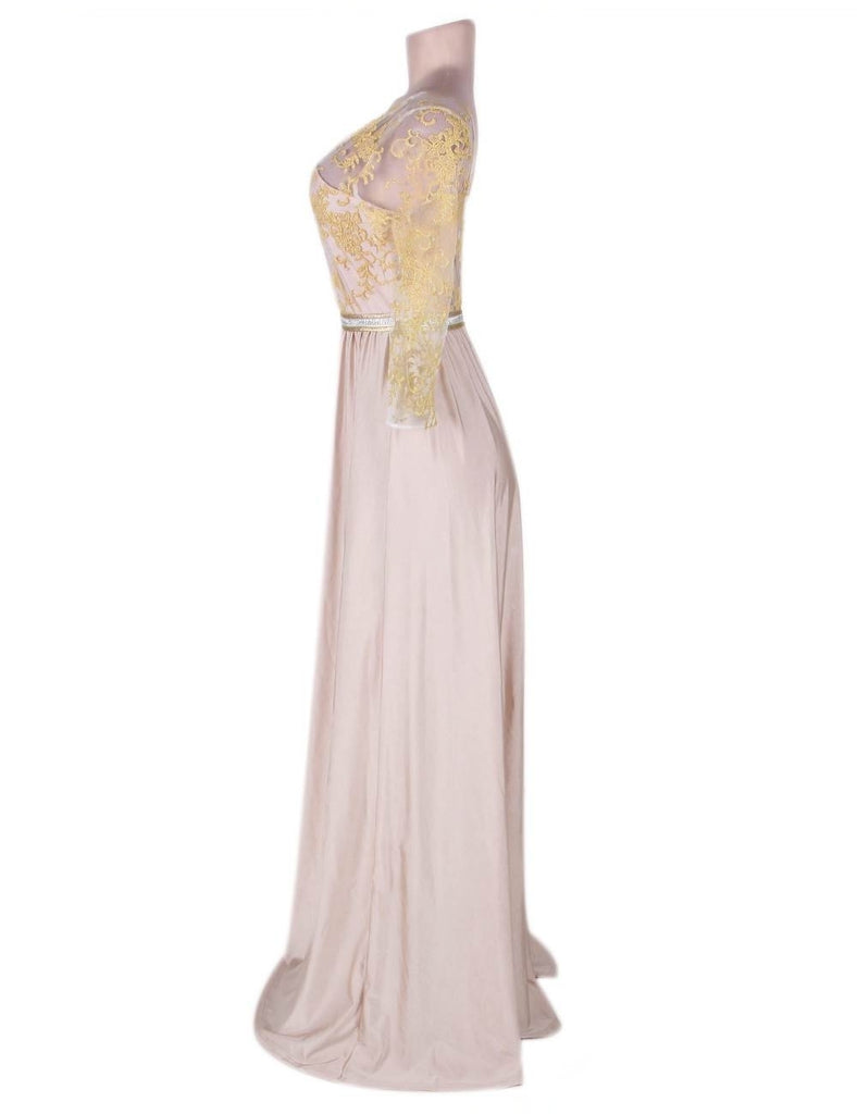 Apricot Transparent Embroidery Gown