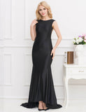 Red Backless Formal Evening Dress With Golden Strap