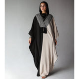 V-neck embroidered dress kaftan