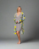 Short ribbed nightgown and short robe